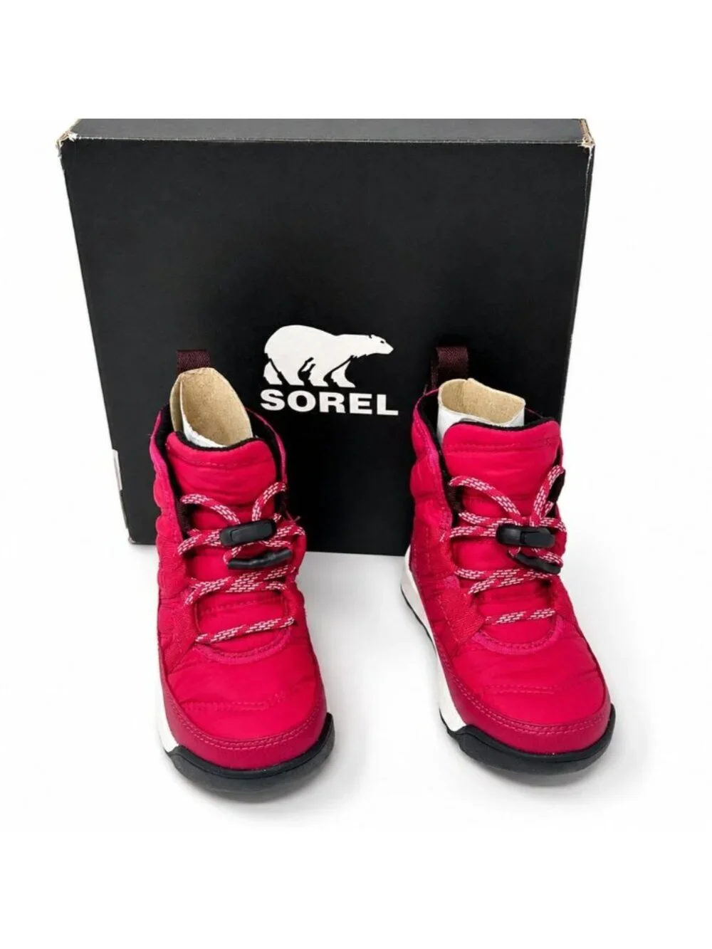 Sorel Whitney II Short Lace Waterproof Insulated Boots Girls 8 Fuchsia Rush Blac